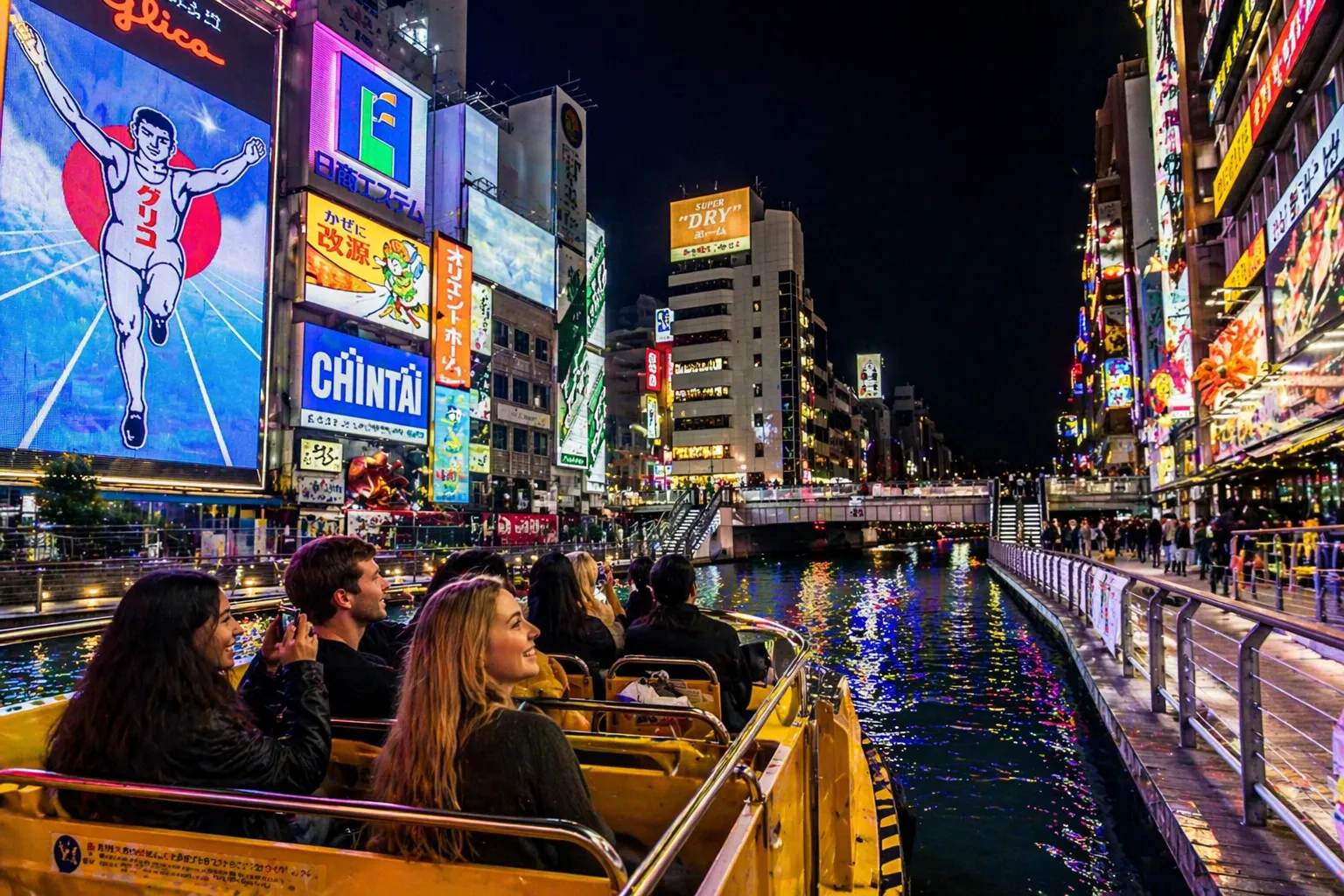 【道頓堀】ナイトクルーズ！ネオンに輝く大阪の夜を水上から